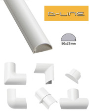 D-Line 50mm x 25mm White Maxi Trunking Connectors PVC Cable Management