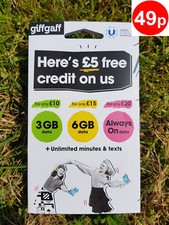 Giffgaff Giff Gaff SIM Card for Tracker, Smart watch, GSM, 2G, Pet, Elderly