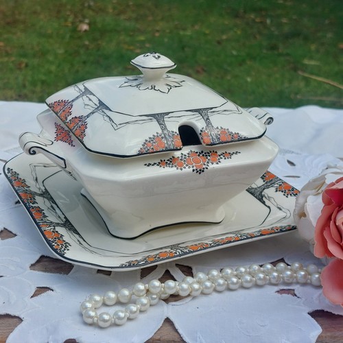 Art deco crown - -, orange