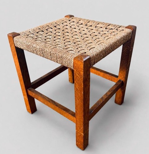 Vintage rush seat footstool - vintage,