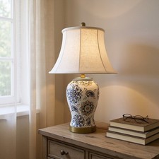 Floral Ceramic Table Lamp with