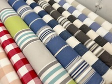 Ticking curtain fabric by Romo linen look stripe material upholstery 140 cm wide