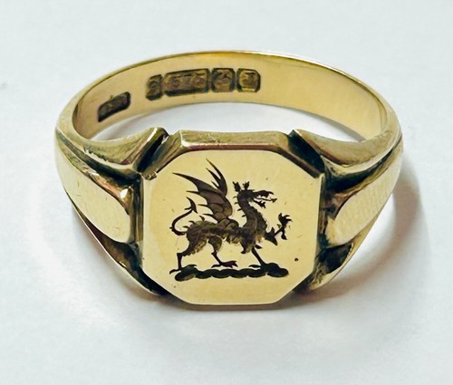 9ct solid gold welsh dragon - welsh,