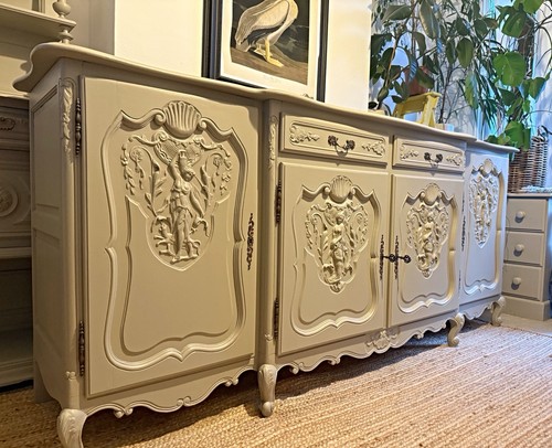 Refinished huge french carved - refinished,