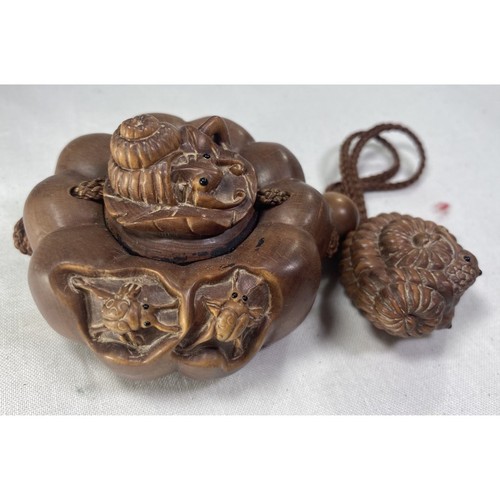 Japanese wooden inro insect - wooden,