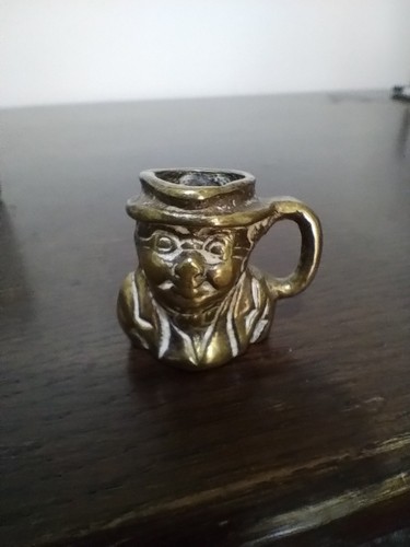 Vtg solid brass - miniature, toby
