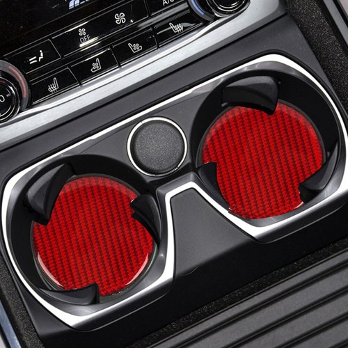 Red carbon fiber car cup - 2x,