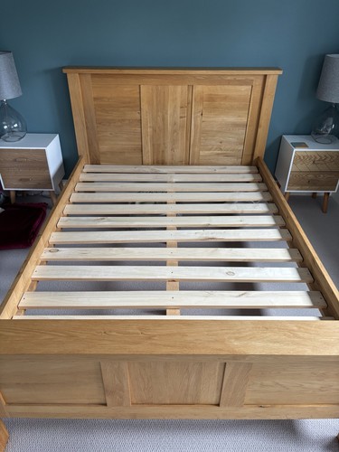 Solid oak double bed frame - oak,