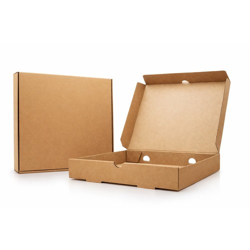 Cardboard pizza box kraft - cardboard,