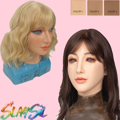 Realistic silicone female face - realistic,