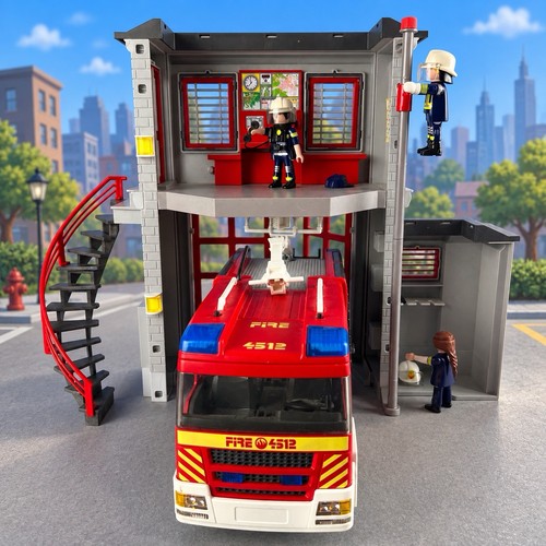 Playmobil fire station - fire,