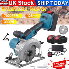 Cordless Brushless Electric Circular Saw Wood Cutter For Makita 18V +  2 Battery