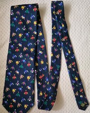 vintage, retro bright jockeys racing color's jackets Men's Tie 🏷-5