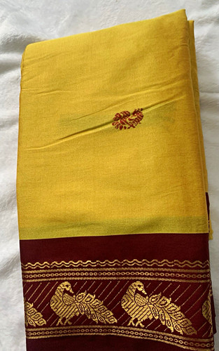 Mustard yellow silk cotton - mustard,