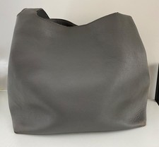 M&S Marks & Spencer Collection Genuine Leather Grey Handbag Shoulder Tote Bag