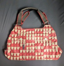 VINTAGE RARE Orla Kiely Tote Shoulder Bag Cup Pattern Pink/Red/White