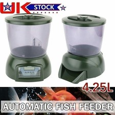 2X 4.25L Automatic Pond Fish Feeder Digital Fish Food Feeding Timer Dispenser UK