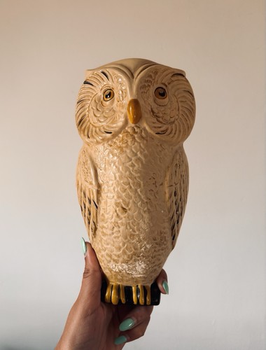 Vintage owl pocket wall - wall, vase