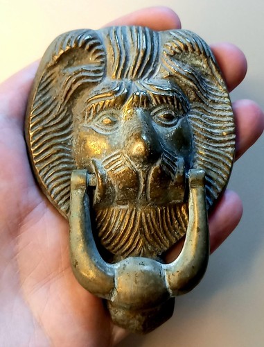 Reclaimed lions head door - lions,