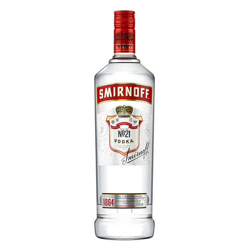 Smirnoff red label vodka 1ltr - label,