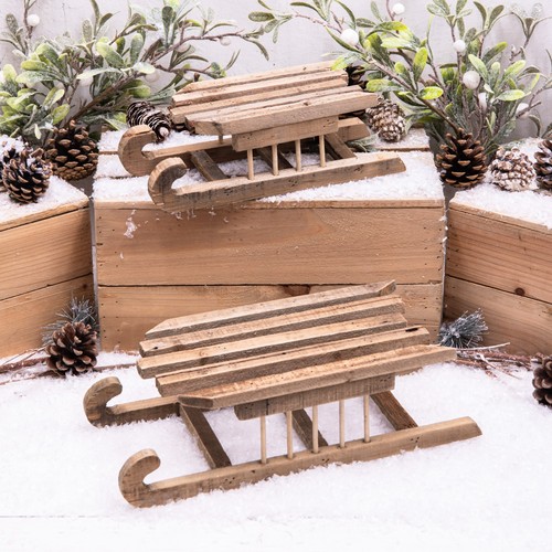 Christmas wooden sledge - sledge, santa