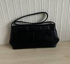 Joanna Hall Women’s Black 100% Genuine Leather Ladies Shoulder Strap Clutch Bag