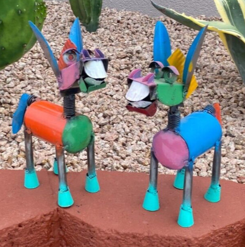 Multicolor metal donkey yard - multicolor,