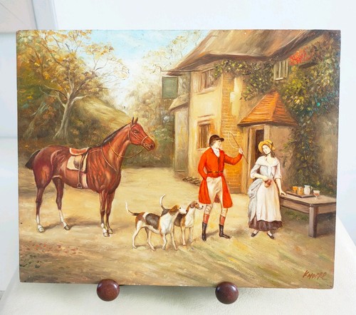 Oil board wood painting - on, of