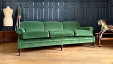 Lounging Around New Large Luxury 3 Seat Howard Antique Style Green Velvet Sofa