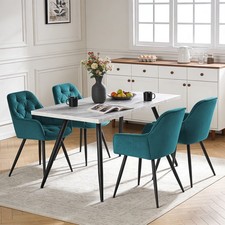 Dining Table Set,Marble Effect