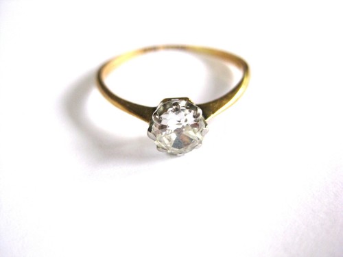 Antique ring gold 750 - ring, 750/platinum