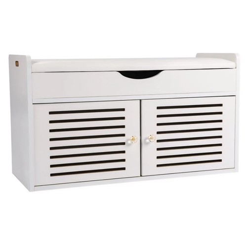 White small storage bench - small,
