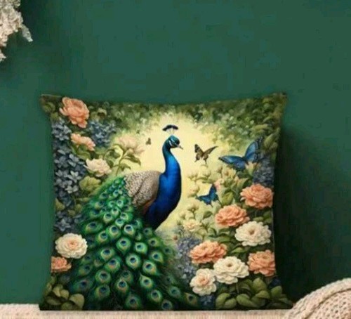 Peacock cushion covers - x,