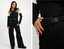 NEW.  Topshop SNO SKI SALOPETTES, BLACK, women, UK12,  W31, LEGS L34, wide legs