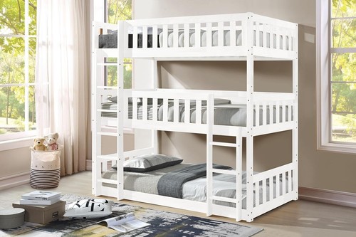 Triple bunk bed with - bunk, ladder
