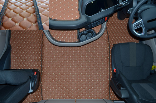 Eco leather floor mats brown - mats,