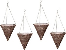 4 x Hanging Baskets 12" Wicker