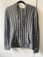 SOUL CAL Men’s Grey Hoodie Knitted Pullover Size M Medium Hooded Knit Knitwear