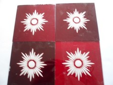 4 Red brilliant cut glass