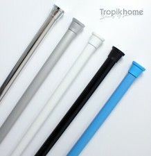 Extendable Tension Loaded Shower Curtain Rod Rail, Curtain Poles No Drilling