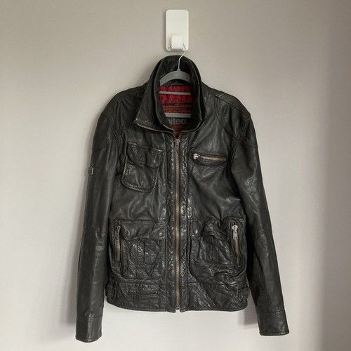 Superdry leather jacket - leather,