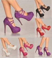 Ladies Diamante Platform High
