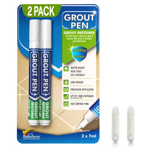 Twin pack white grout pen - white,