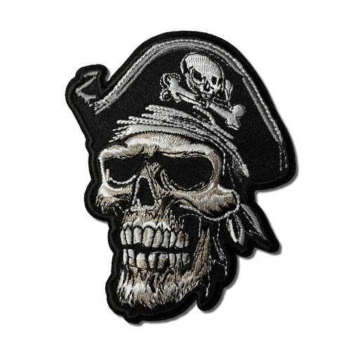 Embroidered pirate skull - pirate, hat