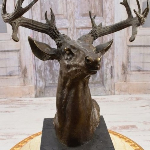Bronze sculpture deer wildlife - bronze,
