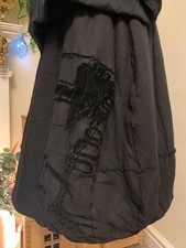 Voluminous Balloon Net Puff Velvet Scribble Statement Rundholz Skirt L 14 16 18