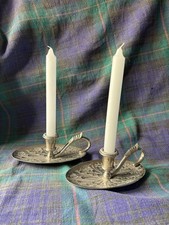 Vintage pair of Silver Plated Chamberstick Candlestick Holder by Seba England