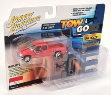 Johnny Lightning 1/64 2002 Chevy Silverado + Tow Dolly Red Diecast Model Car