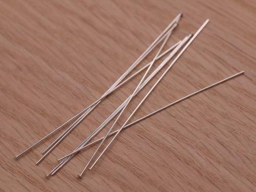 Sterling silver flat head pins - sterling,