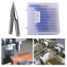 10x Tungsten Steel V-Shape 15 Degree 0.1mm PCB Engraving Bit CNC Router Tool ln